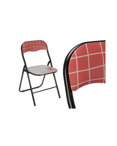 SILLA PLEGABLE PVC MATE PATAS NEGRAS HAND MADE