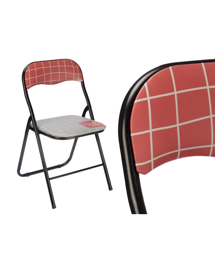 SILLA PLEGABLE PVC MATE PATAS NEGRAS HAND MADE