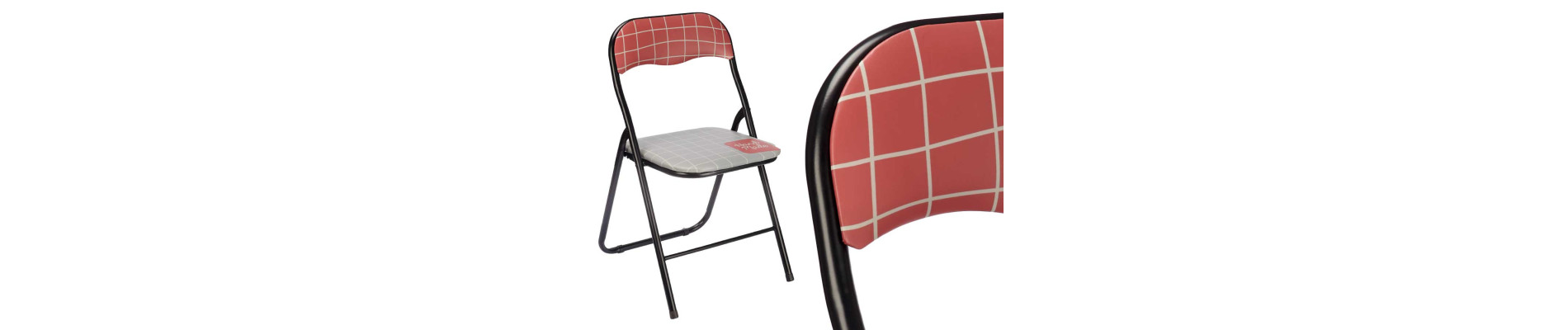 SILLA PLEGABLE PVC MATE PATAS NEGRAS HAND MADE