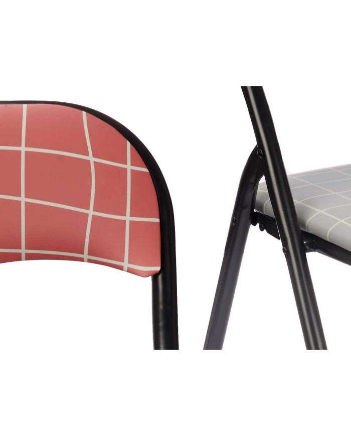SILLA PLEGABLE PVC MATE PATAS NEGRAS HAND MADE