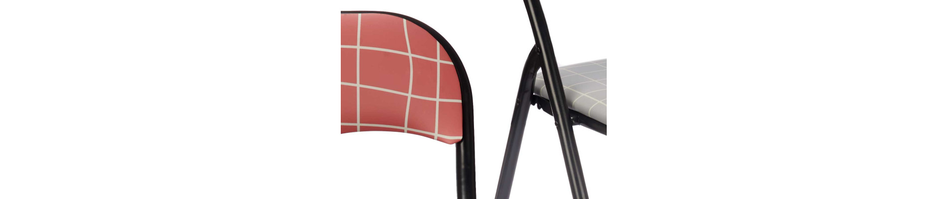 SILLA PLEGABLE PVC MATE PATAS NEGRAS HAND MADE