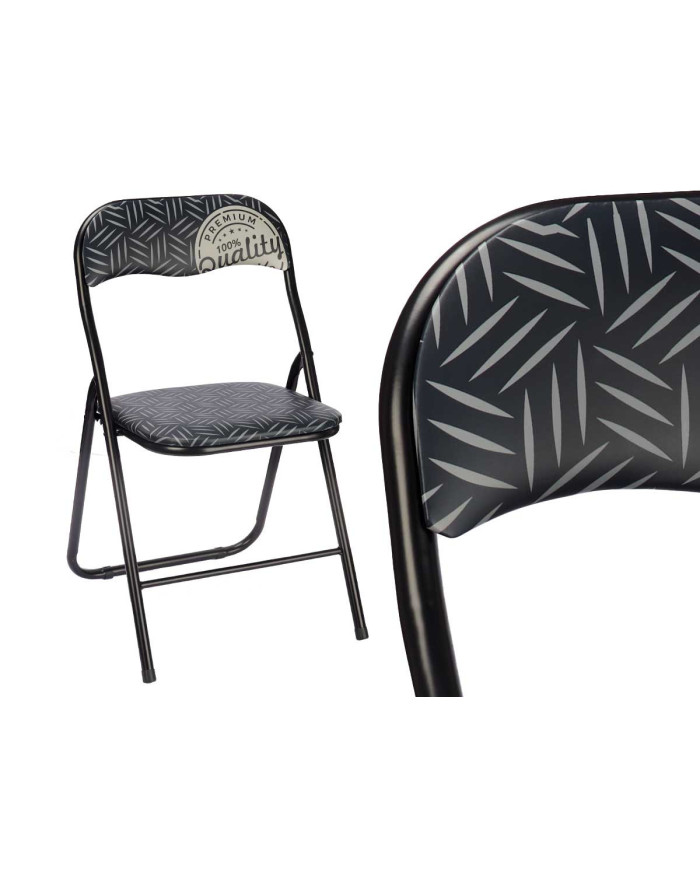SILLA PLEGABLE PVC MATE PATAS NEGRAS QUALITY