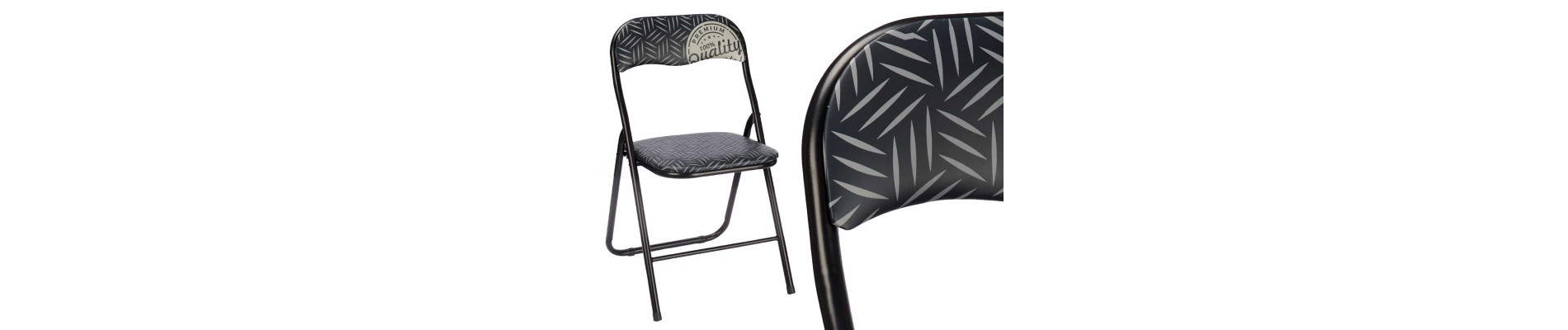 SILLA PLEGABLE PVC MATE PATAS NEGRAS QUALITY