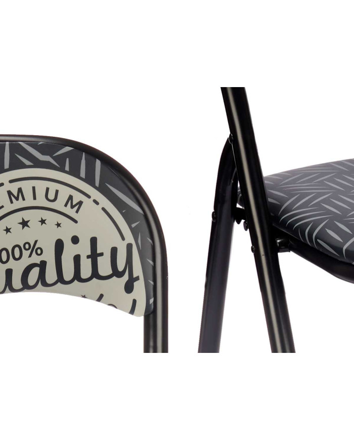 SILLA PLEGABLE PVC MATE PATAS NEGRAS QUALITY