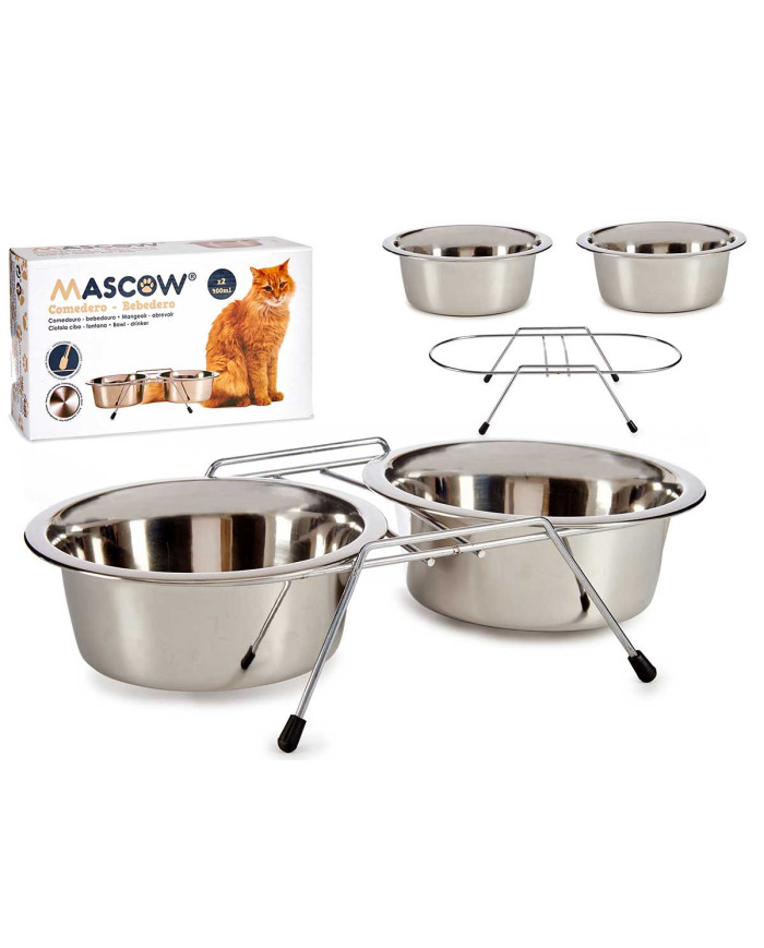 SET 2 COMEDEROS ACERO MASCOTA 400ML