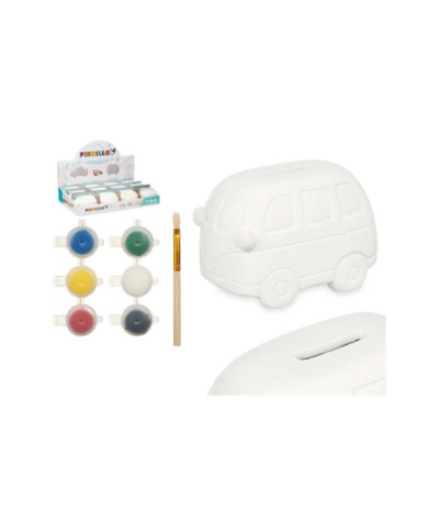 HUCHA PINTAR FURGONETA 6 COLORES PINCEL