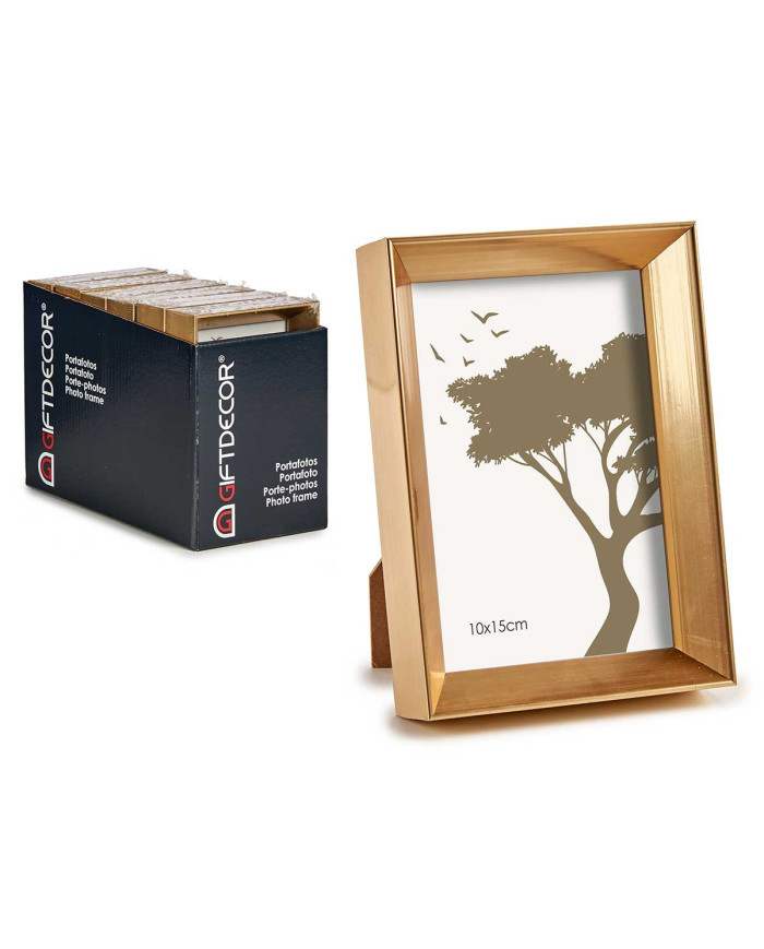 PORTAFOTO PLASTICO MOLDURA ORO 10X15CM