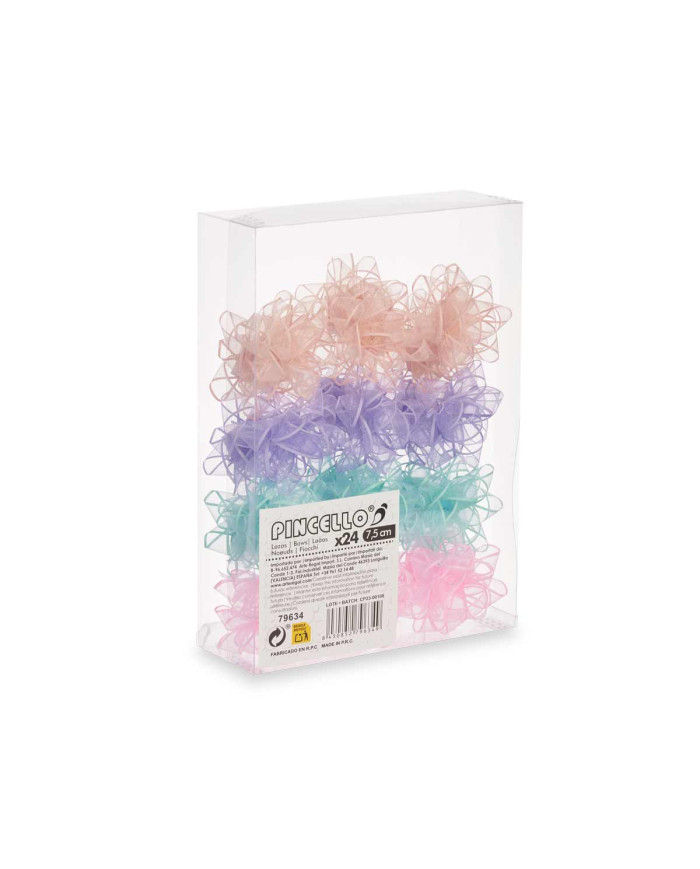 PVC 24 LAZOS VISILLO 4 COLOR PASTELES 7,5CM