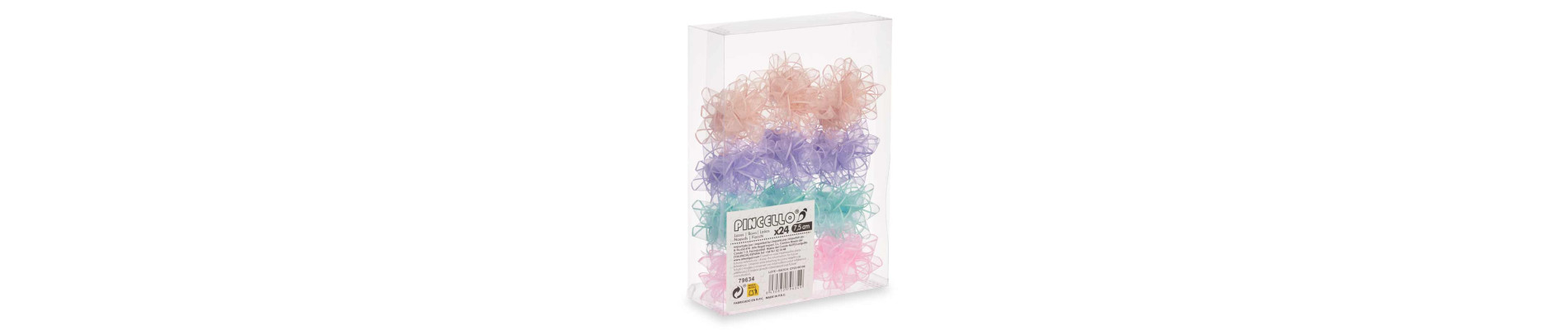 PVC 24 LAZOS VISILLO 4 COLOR PASTELES 7,5CM