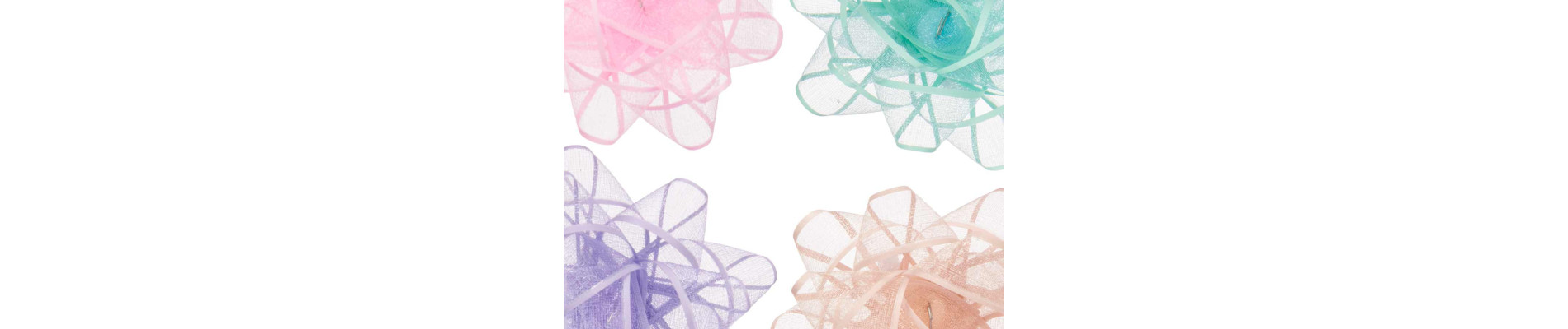 PVC 24 LAZOS VISILLO 4 COLOR PASTELES 7,5CM