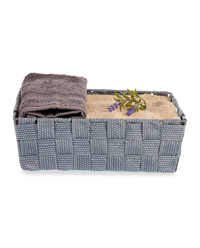 CESTA TELA RECT 23CM GRIS