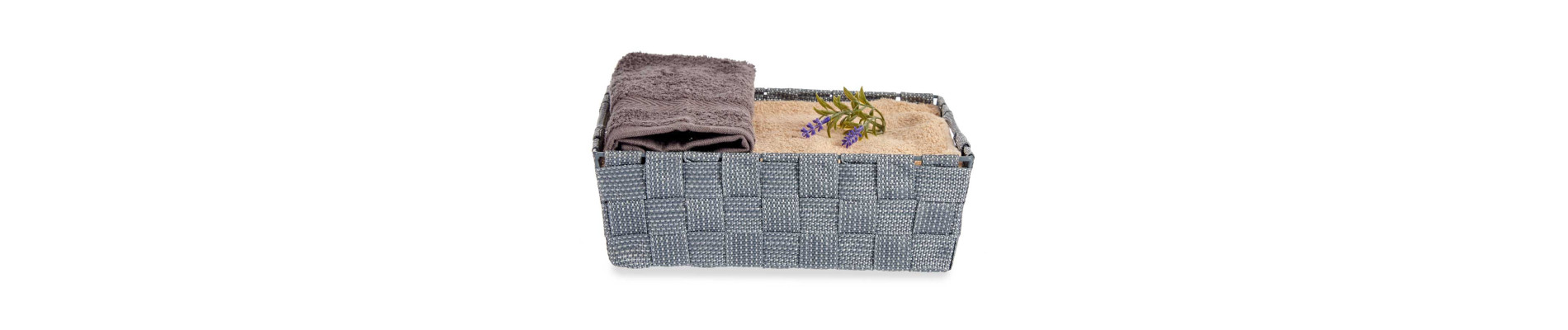 CESTA TELA RECT 23CM GRIS