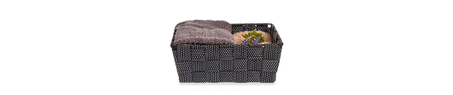 CESTA TELA RECT SIN ASAS 17CM NEGRO