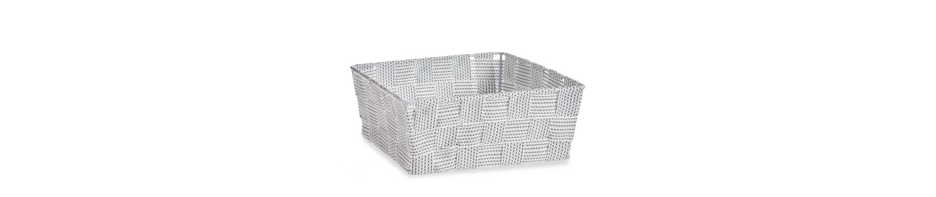 CESTA TELA RECT SIN ASAS 17CM BLANCO