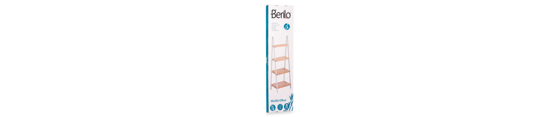 ESTANTERIA ESCALERA 4 ESTANTES BAMBU BLANCO