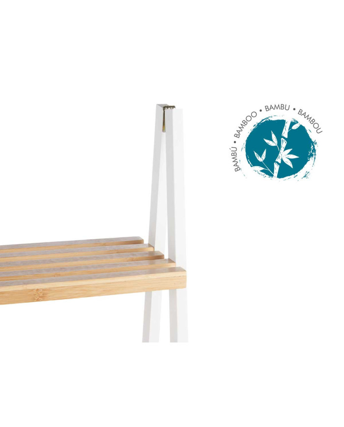 ESTANTERIA ESCALERA 4 ESTANTES BAMBU BLANCO