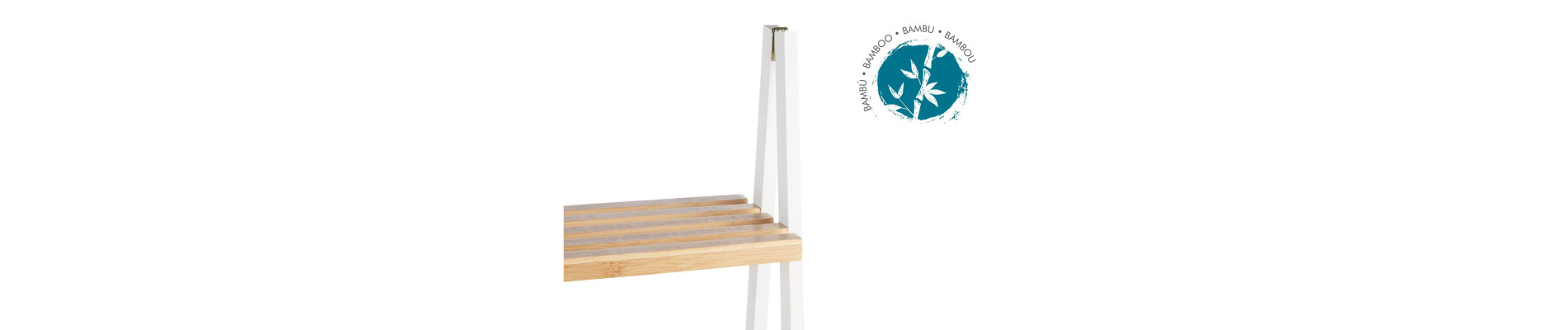 ESTANTERIA ESCALERA 4 ESTANTES BAMBU BLANCO