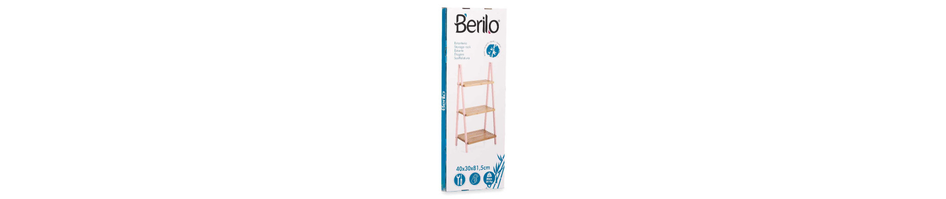 ESTANTERIA ESCALERA 3 ESTANTES BAMBU ROSA