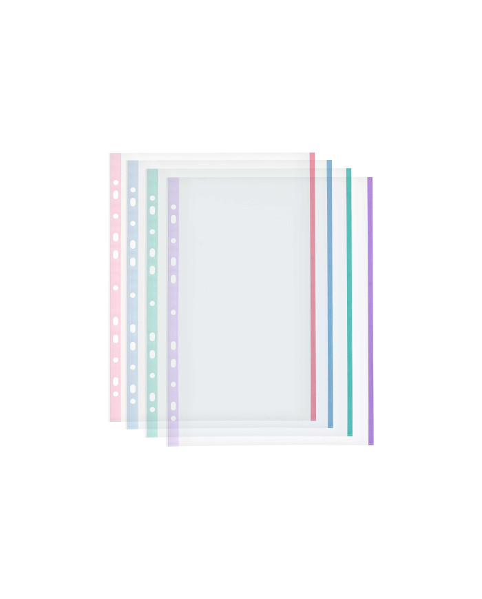 SET 25 FUNDAS TRANSPARENTES COLOR FOLIO