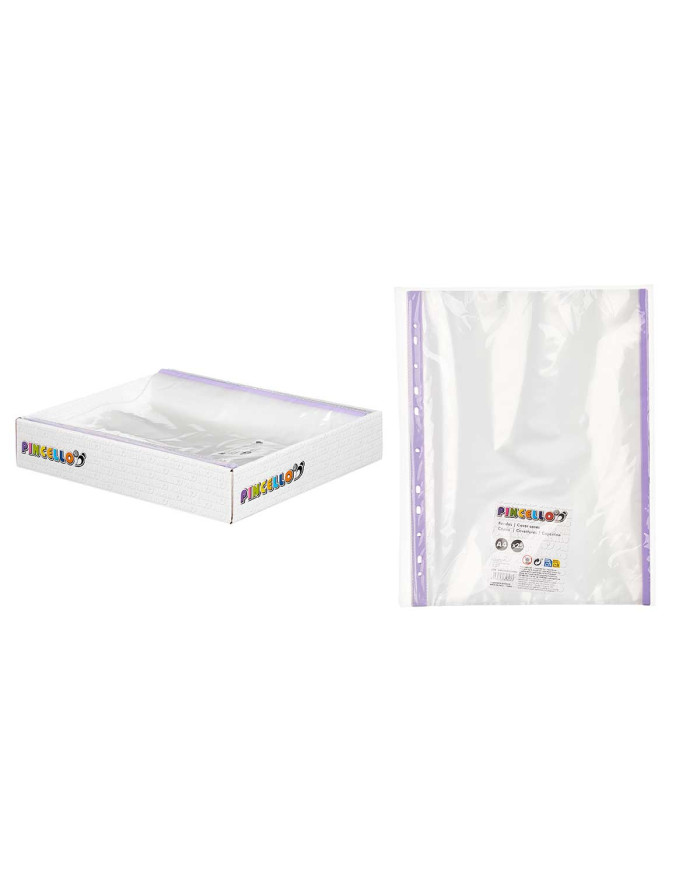SET 25 FUNDAS TRANSPARENTES COLOR FOLIO