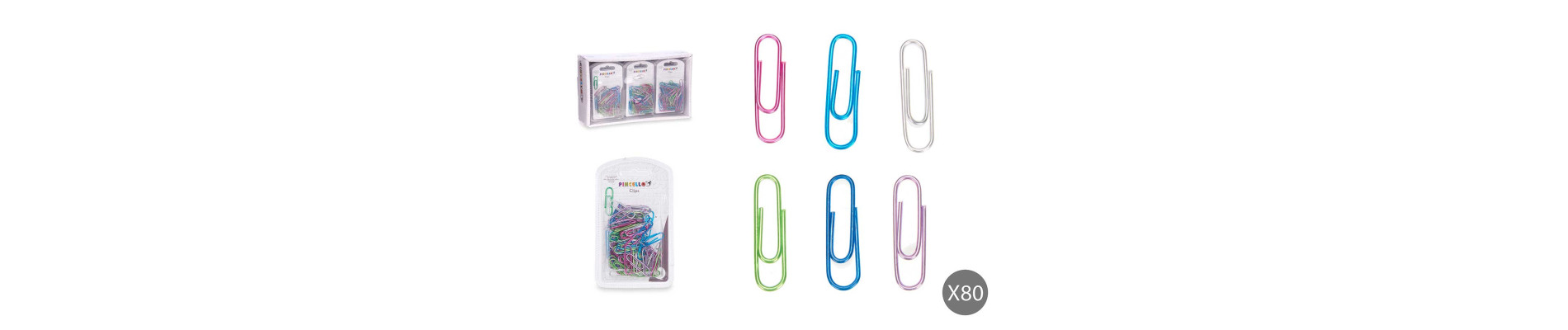 SET 80 CLIPS METALIZADOS PEQ