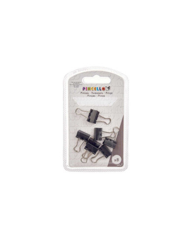 SET 8 PINZAS CLIP NEGRO PEQ