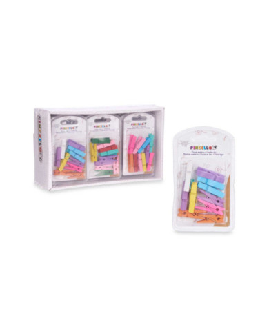 SET 10 PINZAS MADERA MULTICOLOR MED