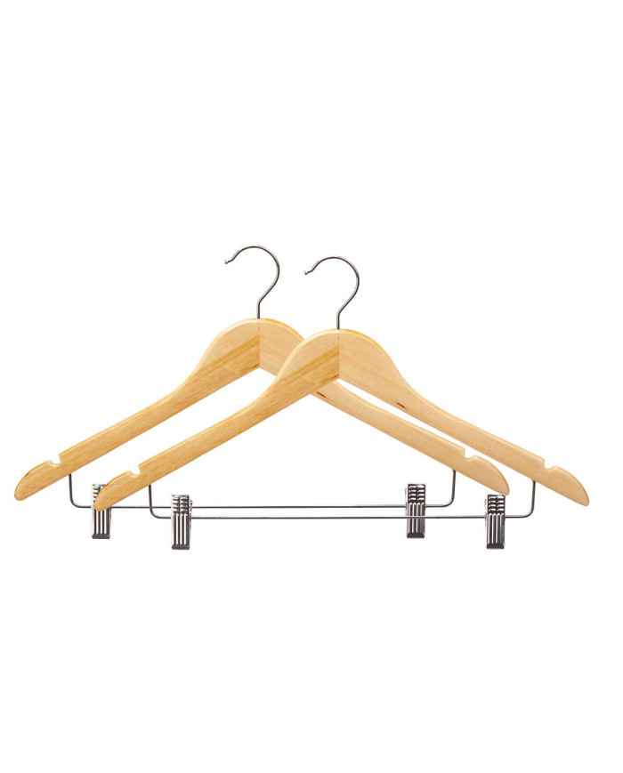 SET 2 PERCHAS MADERA C PINZA PANTALON