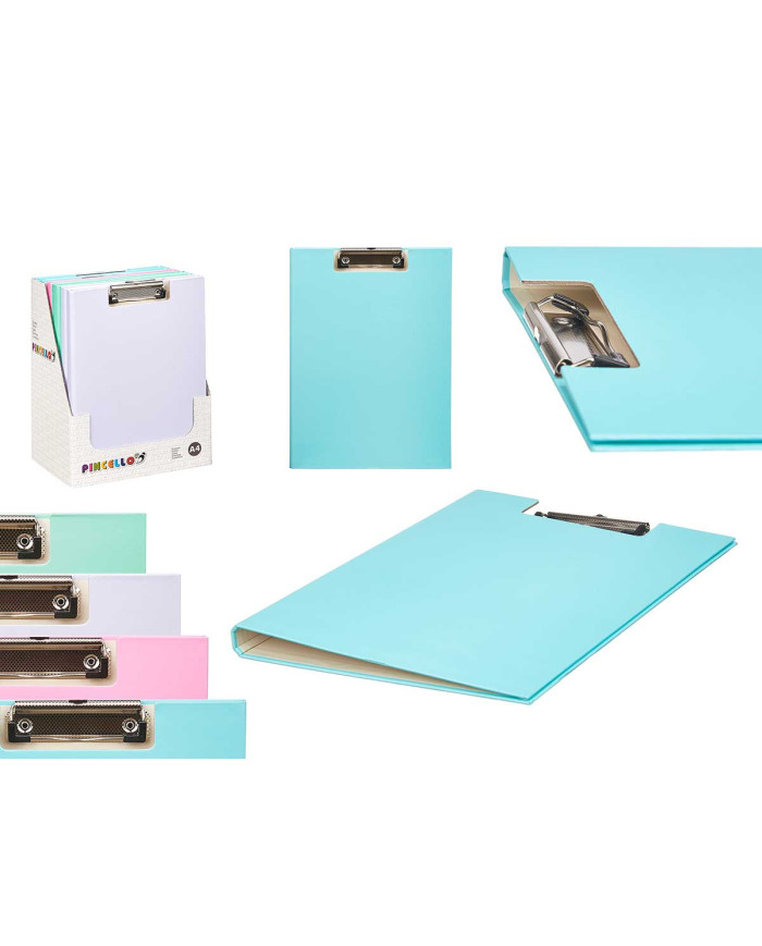 CARPETA A4 TAPA SUJETAHOJAS COLOR PASTEL SURT 4