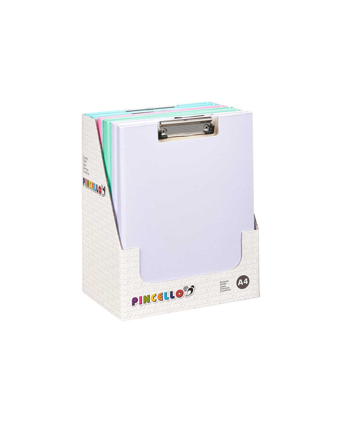 CARPETA A4 TAPA SUJETAHOJAS COLOR PASTEL SURT 4