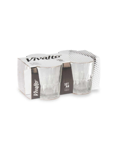 SET 4 VASOS VIDRIO CORTADO 100ML