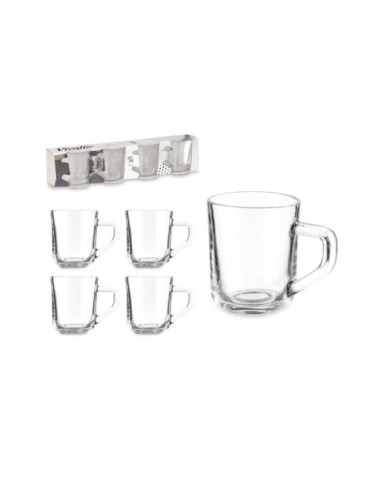 SET 4 TAZAS VIDRIO CAFE CON ASA 80ML