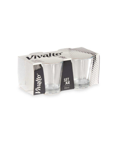 SET 4 VASOS VIDRIO CAFE 85ML