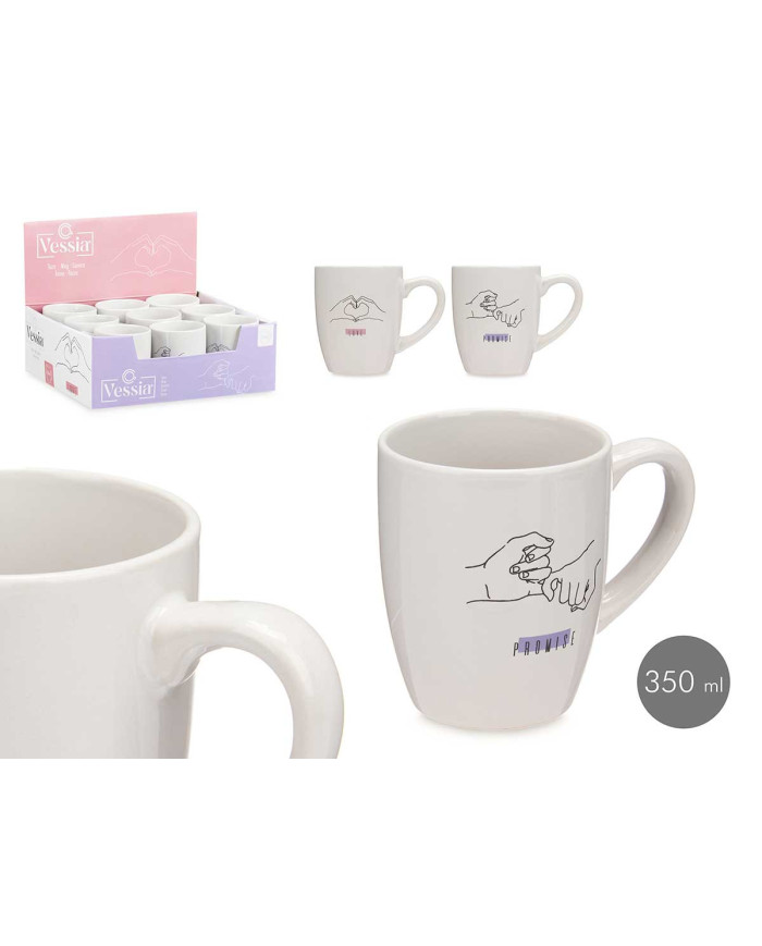 TAZA PORCELANA 350 ML HANDS LINE SURT 2