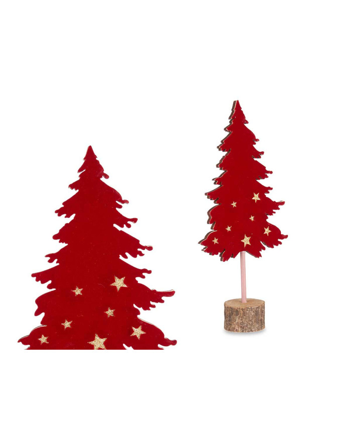 ARBOL NAVIDAD MADERA ROJO BASE TRONCO