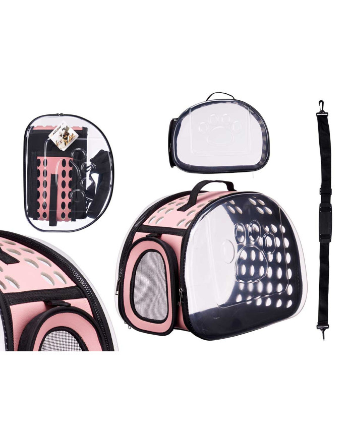 TRANSPORTIN TRANSPARENTE ROSA GRANDE
