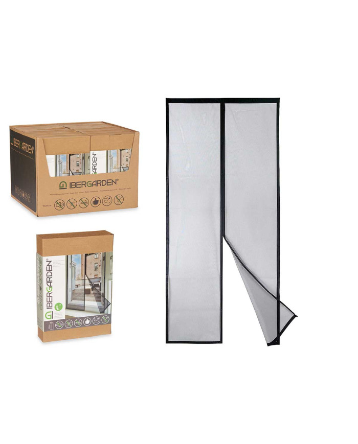 MOSQUITERA MAGNETICA PUERTA 90X210CM NEGRO