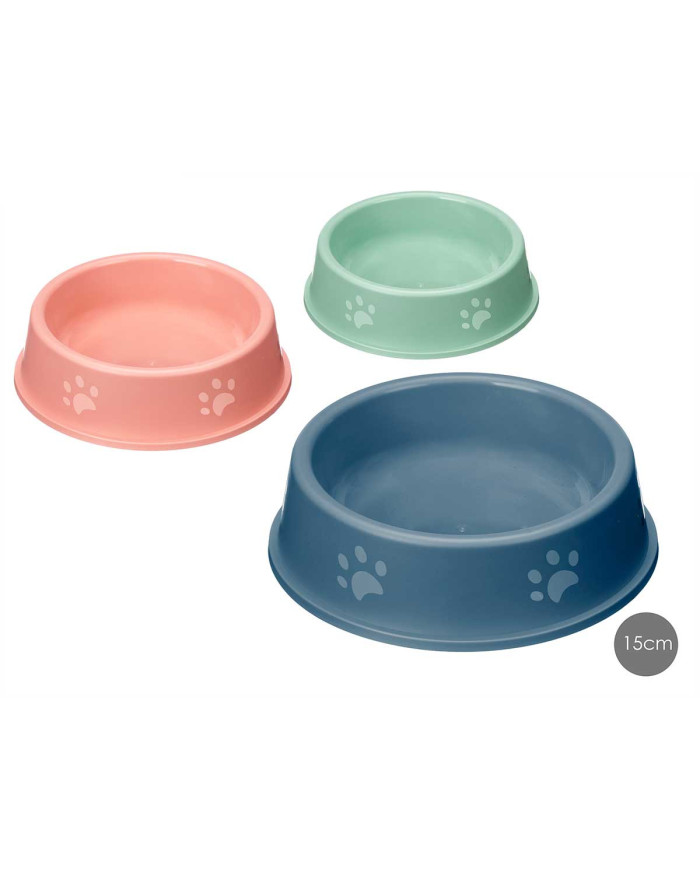 COMEDERO PLASTICO HUELLAS 15CM SURT 3