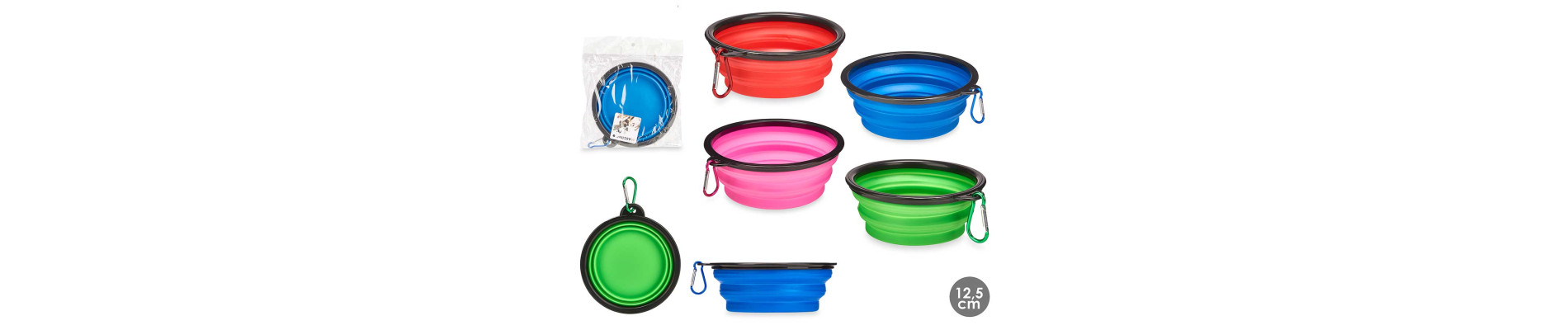 COMEDERO BEBEDERO SILICONA PLEGABLE 17,5CM SURT 4