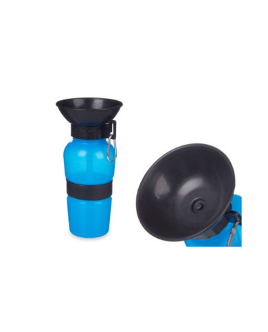BEBEDERO PORTATIL MASCOTA 500ML NEGRO AZUL MIXTO