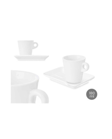 SET TAZA + PLATO CAFE 180 ML