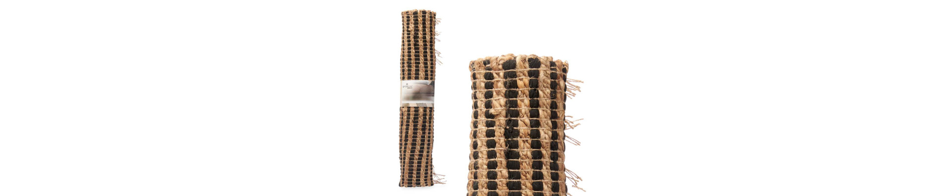 ALFOMBRA NATURAL NEGRA DOBLE 70 X 140 CM