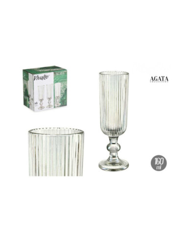 COPA CHAMPAGNE 160ML VERDE MUSGO RAYAS