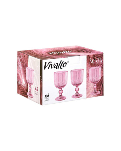 COPA VINO 260ML ROSA RAYAS