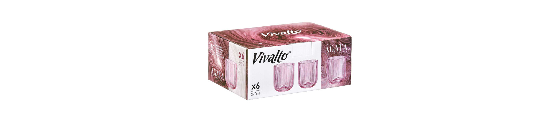 VASO BAJO 270ML ROSA RAYAS