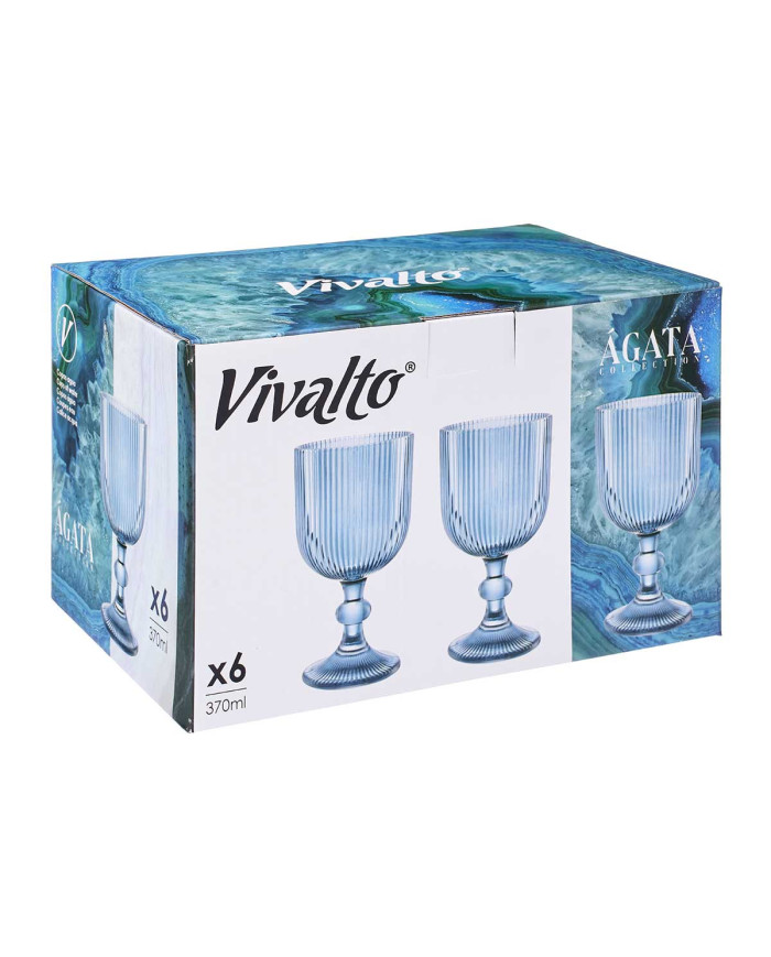 COPA AGUA 370ML AZUL OSCURO RAYAS