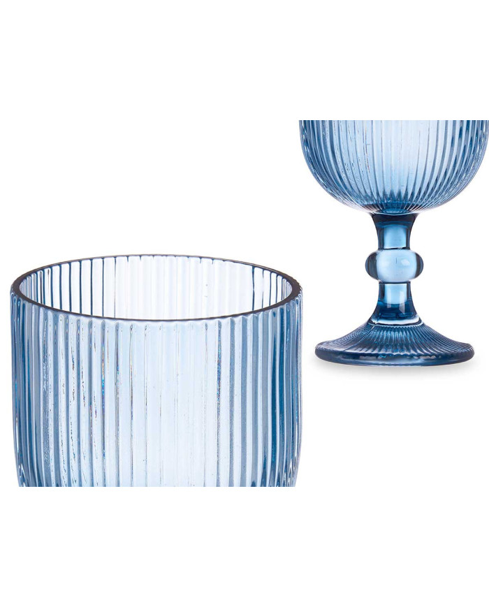 COPA AGUA 370ML AZUL OSCURO RAYAS