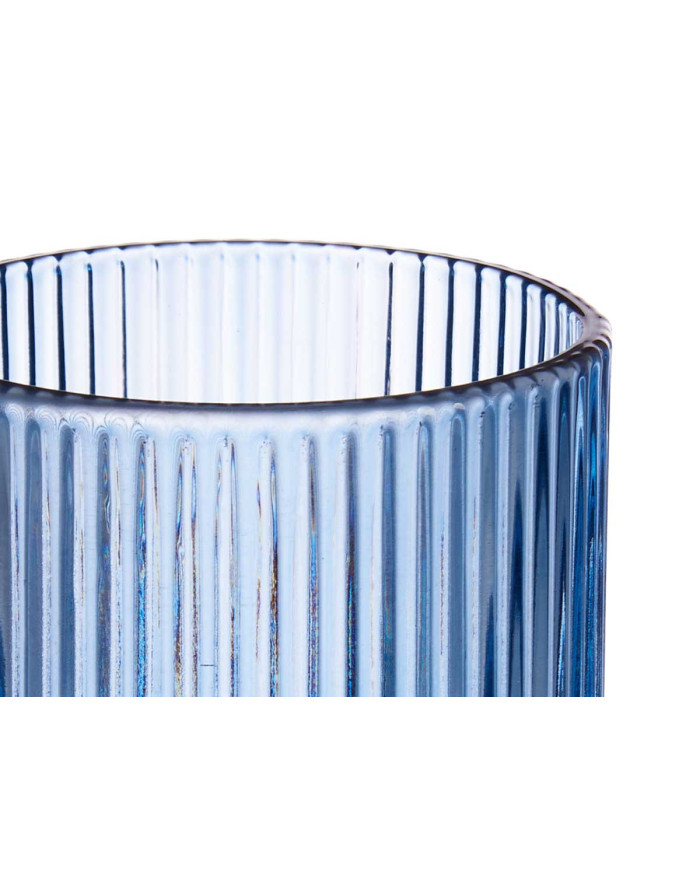 VASO ALTO 430ML AZUL OSCURO RAYAS