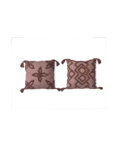 COJIN BORDADO MARRON 45X45 CM SURT 3