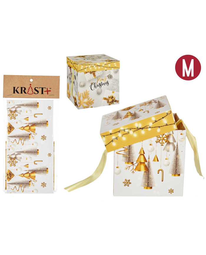 CAJA NAVIDAD BORDE AMARILLO LUCES SURT 2 M